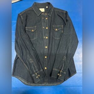 Billy Reid Men's Denim Brass Snap Shirt